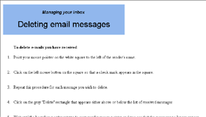 Deleting email messages: top