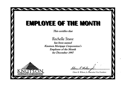 Employee of the Month award
