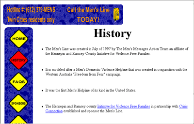 Image of the Men's Line History page