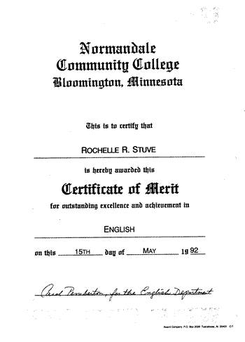 Certificate of Merit in English